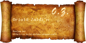 Oriold Zalán névjegykártya