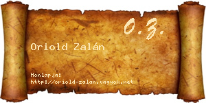 Oriold Zalán névjegykártya